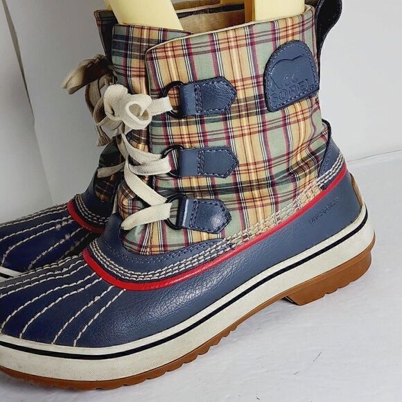 Sorel Women's Tivoli US 6 Waterproof Plaid Laced Winter Snow Boots NL 1857-028 - Picture 2 of 12